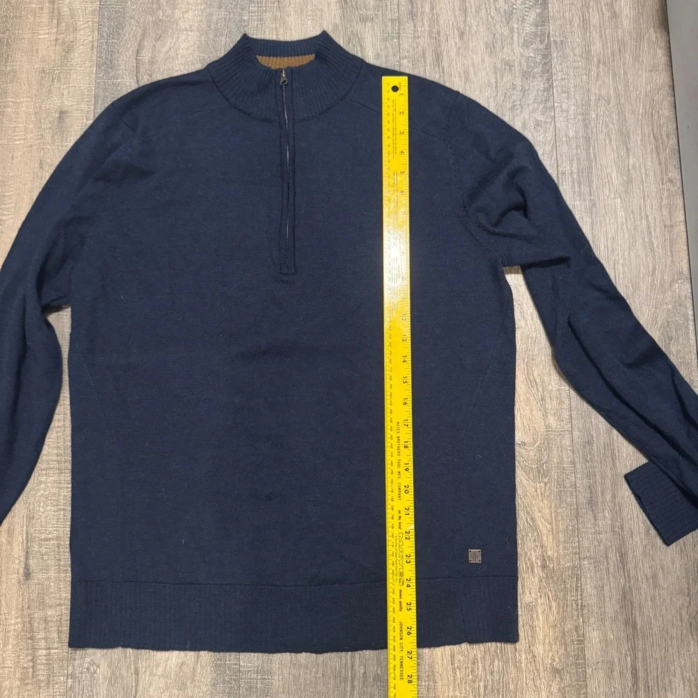 Smartwool Mens Merino Wool Blend Quarter Zip‎ Sweater Navy Blue Size M